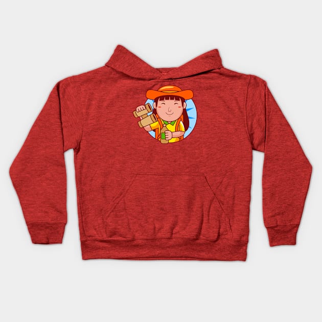 Traveller Woman Kids Hoodie by MEDZ